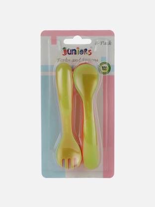 JUNIORS by Babyshop 8-Piece Spoon and Fork Set  - Silicone
