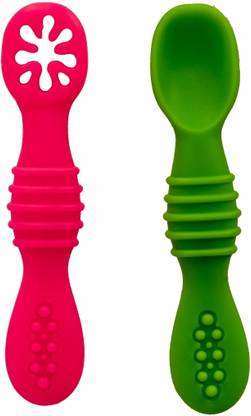 Adore SILICA -The Trainer Silicon Weaning Feeding Spoon Set- Pack of 2  - Silicon
