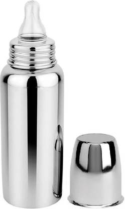 RB Point Stainless Steel Baby Feeding Bottle, Milk Feeding, Water Feeding 240 ml  - Food Grade Plastic, Silicone