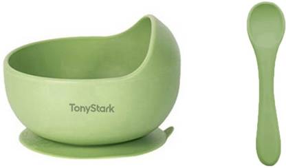 TONY STARK Silicone Baby Feeding Bowl & Spoon Set,Suction Baby Bowl &Soft Spoon for Toddler  - Silicone