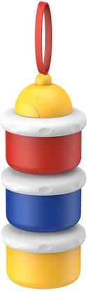 TINNY TOTS Baby Milk Powder Cerelac Food Storage Dispenser Container 3 Compartment BPA Free  - PP Plastic