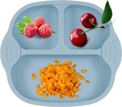 UniKart Self-Feeding Baby Dish With Suction Cups,Toddler Plates, Microwave | Oven Safe  - Silicone