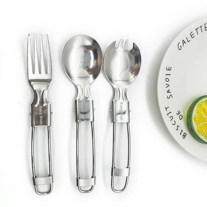 Eazy Kids Folding Spork, Spoon and Fork Combo  - Food Grade Steel