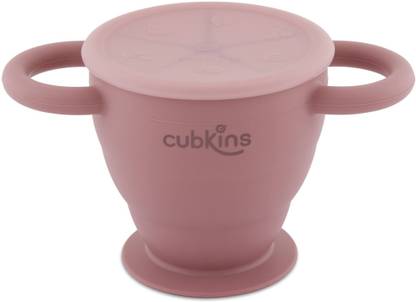 Cubkins Snack Cup for Baby, Infant, Toddler | BPA Free & Collapsible (6 Months+)  - Silicone