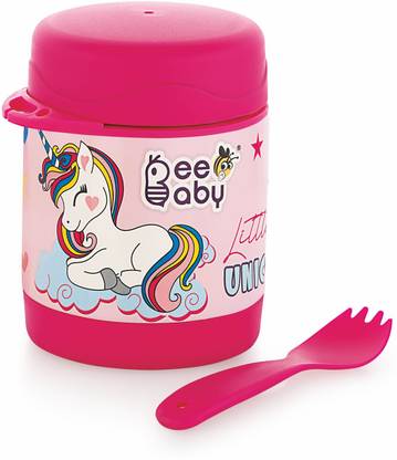 Beebaby Steelios Vacuum Insulated Stainless Steel Food Jar Container For Baby with Spork  - Stainless Steel (SS304)