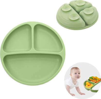 TONY STARK Silicone Suction Plate, 4 Strong Suction Cups for Baby,Kids,Toddler for Feeding  - Silicone