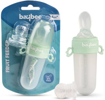 baybee Silicone Baby Food Feeder with Soft Spoon, Fruits Feeder with Pacifier Nibbler  - Silicone
