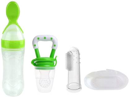 babcom feeder brush combo of 3  - silicon and plastic