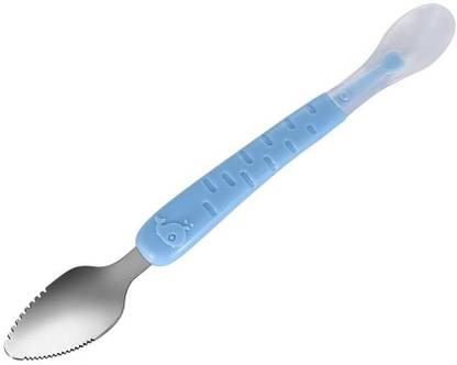 HASTHIP Baby Fruit Spoon Scraper 2 in 1 Serrated Grapefruit Spoon for Baby  - Plastic
