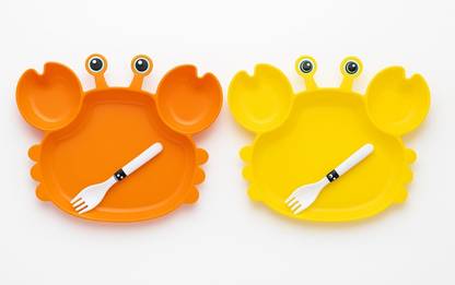 INNIE MINNIE CREATIONS CRAB SHAPED PLATE  - BPA FREE PLASTIC, FOOD GRADE PLASTIC