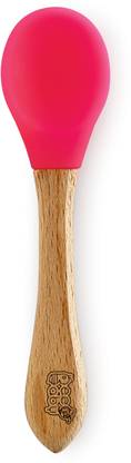 Beebaby Nurture Bambu Wooden Silicone Baby Feeding Spoon. 100% BPA Free.  - Wooden Handle, Silicone Tip