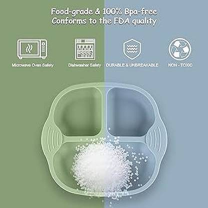 DANSR Baby Suction Plates Silicone Unbreakable Self Feeding DISH  - SILOCONE