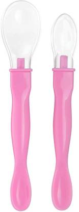 1st Step Dual Ended Soft Silicone Tip BPA Free Baby Feeding Spoon Set Pack of 2  - Silicone, Polypropylene