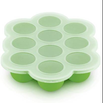 GOLDFINCH Baby Food Storage Ideal Container for Freezing Vegetable Fruit Purees (1Piece) Green Silicone Ice Cube Tray