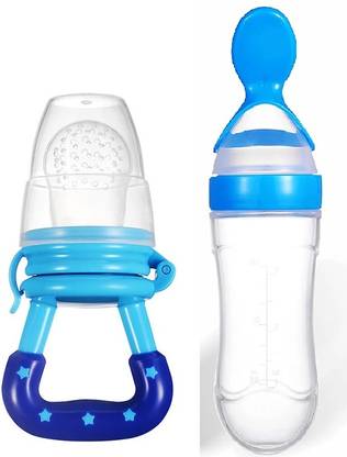 HM POINT Fruit Feeder Nibbler Nipples Pacifier Bottles for Babies Teether  - Food Grade Plastic, Silicone