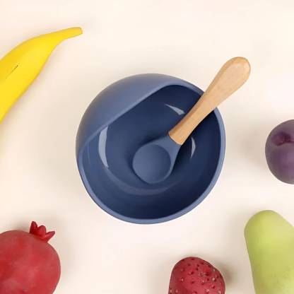 Housify Silicon Bowl for Baby Kids with Soft Spoon Set | Strong Suction Base | BPA Free  - SILICONE
