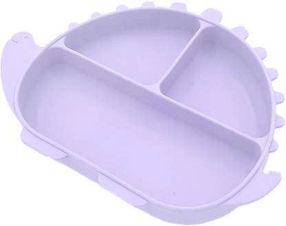 10club Silicone Dinosaur Dining Plate - 1Pc Food-Grade Silicone Plate for Babies  - Silicone