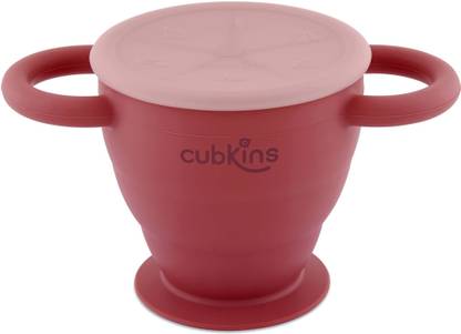 Cubkins Snack Cup for Baby, Infant, Toddler | BPA Free & Collapsible (6 Months+) - Silicone