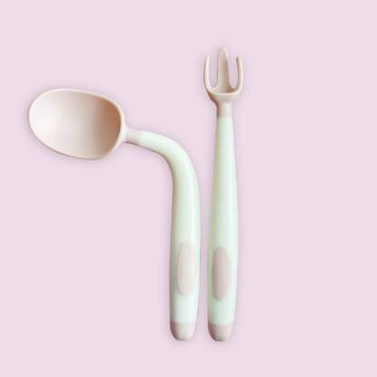 StarAndDaisy Silicone Spoon for Baby and Kids Microwave Dishwasher BPA Free Safe-(White Pink)  - Silicon