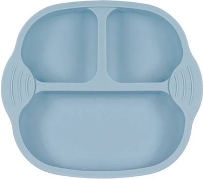 Seloa Self-Feeding Baby Dish With Suction Cups,Toddler Plates, Microwave & Oven Safe  - Silicone