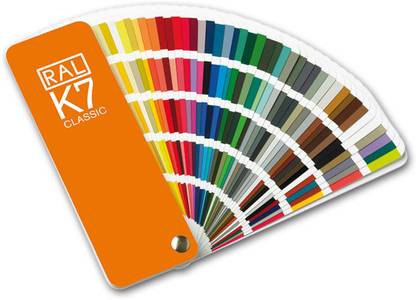 MSK RAL K7 Classic Color Chart Sheet, 213 Colors & 8 Language, "Gloss" Felt Sheet