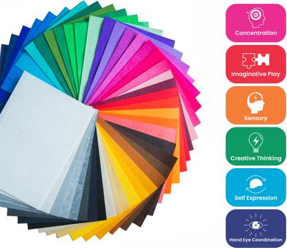 FeltFabricStore 50 colour A4 size Polypropylene felt fabric sheets for all your crafting needs Felt Sheet