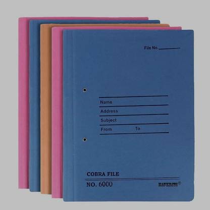 Pre Hard Cobra File Spring File Folder for documents( Set of 5 Files_Mix Color) Felt Sheet