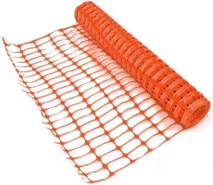 Robustt Garden Fencing Net(50 Ft. Length X 3.2 Ft. Height) Orange PVC Garden Fencing Net Plastic Fence Post