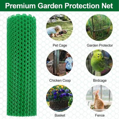 Anjani nandan Garden Fencing Net & Anti Bird Net with 1 Cutter & PVC Tags free||3.3 x 40 foot Polypropylene Fence Post