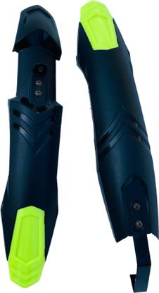 FOXGLOVE FENDER'S FOR ADULTS CYCLE FLORESCENT GREEN & BLACK SPORTY MUDGUARD SET Full Length Front & Rear Fender