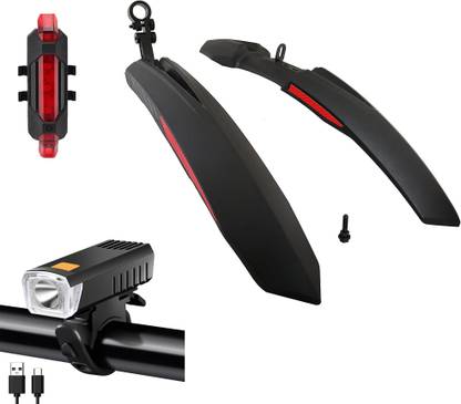 ABC AMOL BICYCLE COMPONENTS Front& Rear Mudguard With Iron Fitting With Cycle Front & Rear Light Full Length Front & Rear Fender