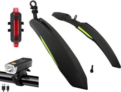 ABC AMOL BICYCLE COMPONENTS Front& Rear Mudguard With Iron Fitting With Cycle Front & Rear Light Full Length Front & Rear Fender