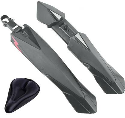 ABC AMOL BICYCLE COMPONENTS Bicycle Front & Rear Mudguard with Iron Fitting And 1 Cycle Seat Cover Full Length Front & Rear Fender