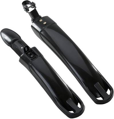 BYKING Bicycle Front & Rear Mudguard and Iron Clamp, Color- Black Full Length Front & Rear Fender