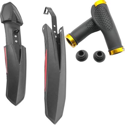 NSV Bicycle Front & Rear Mudguard with Metal Ring Cycle Handlebar Grip Full Length Front & Rear Fender