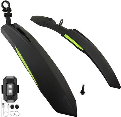 BYKING Front& Rear Mudguard With Iron Fitting With Cycle Helmet/Rear Light Full Length Front & Rear Fender