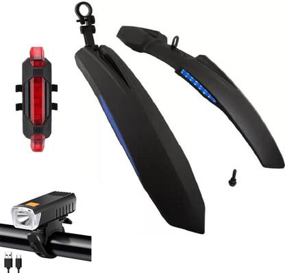ABC AMOL BICYCLE COMPONENTS Front& Rear Mudguard With Iron Fitting With Cycle Front & Rear Light Full Length Front & Rear Fender