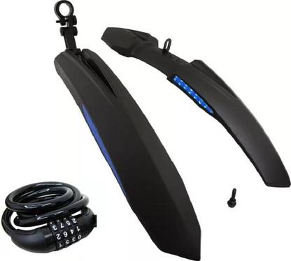 BYKING Front & Rear Mudguard with Reflective Tape And With Premium Cycle Chain Lock Full Length Front & Rear Fender