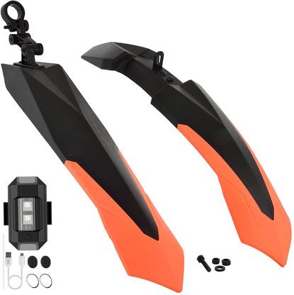 ABC AMOL BICYCLE COMPONENTS Front& Rear Mudguard With Iron Fitting With Cycle Helmet/Rear Light Full Length Front & Rear Fender
