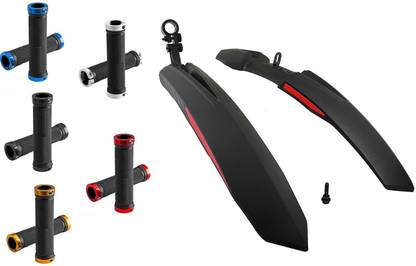 BYKING Front & Rear Mudguard with Reflective Tape and Plastic Clamp With Any 1 Grip Full Length Front & Rear Fender