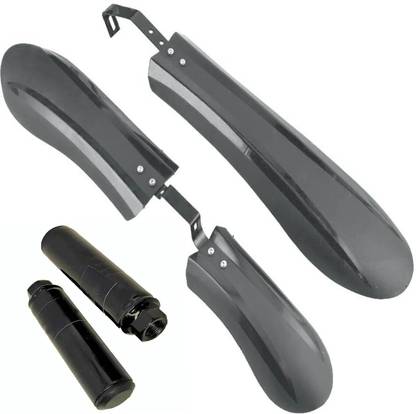 NSV Front & Rear Fat tyre Bicycle Mudguard With Cycle Side Footrest Black Full Length Front & Rear Fender