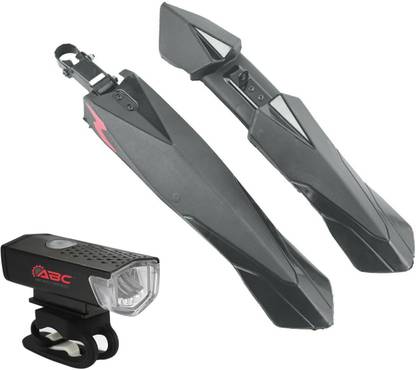 ABC AMOL BICYCLE COMPONENTS Front & Rear Mudguard Dual Tone with Iron Fitting & with Cycle Light Full Length Front & Rear Fender