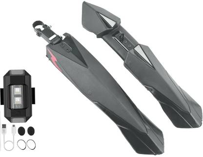 ABC AMOL BICYCLE COMPONENTS Front& Rear Mudguard With Iron Fitting With Cycle Helmet/Rear Light Full Length Front & Rear Fender