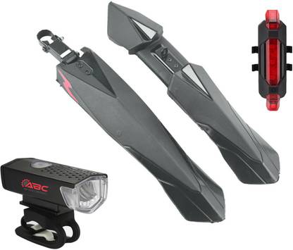 ABC AMOL BICYCLE COMPONENTS Front & Rear Mudguard Dual Tone & with Premium Cycle Front & Rear Light Full Length Front & Rear Fender