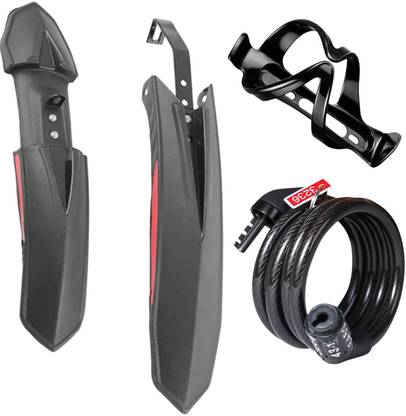 NSV Bicycle Fender Front & Rear Mudguard With Cycle Chain Lock & Cycle Bottle Holder Full Length Front & Rear Fender