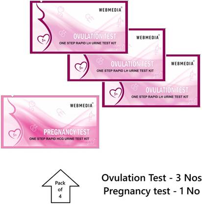 WebMedia One step Rapid LH urine Test|1 preg kit & 3 Ovulation Kit
