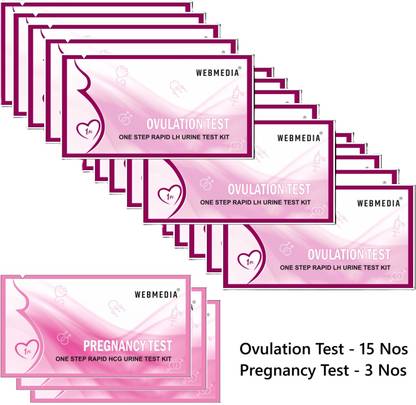 WebMedia One step Rapid LH urine Test|3 preg kit & 15 Ovulation Kit