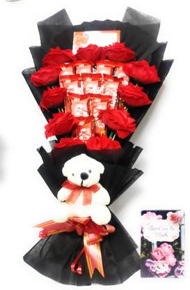 FluteRey BLACK CHOCOLATE BOUQUET WITH THANK U SO MUCH CARD Paper Gift Box