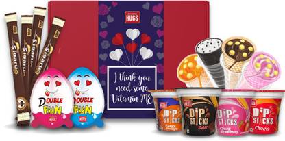 Hugs Made with Love Pack – Chocolate Gifting Box | Choco Snacks Combo 14units inside Assorted Gift Box