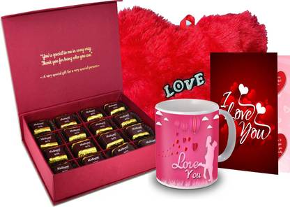 Midiron Love Gift for Girlfriend, Wife, Love, Fincee, Chocolate Box, Red Heart, Love Quoted Coffee Mug,Greeting Card for Valentine DayIZ20GB17HeartBigRCDMU-DTLove-148 Ceramic, Paper Gift Box